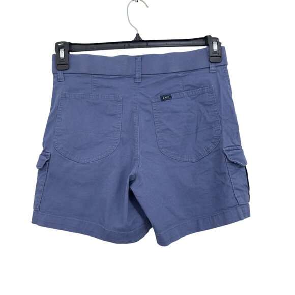 Lee Women SZ 4M Cargo Mid Rise Short -Dusty Blue Comfy Waistband - Picture 9 of 12